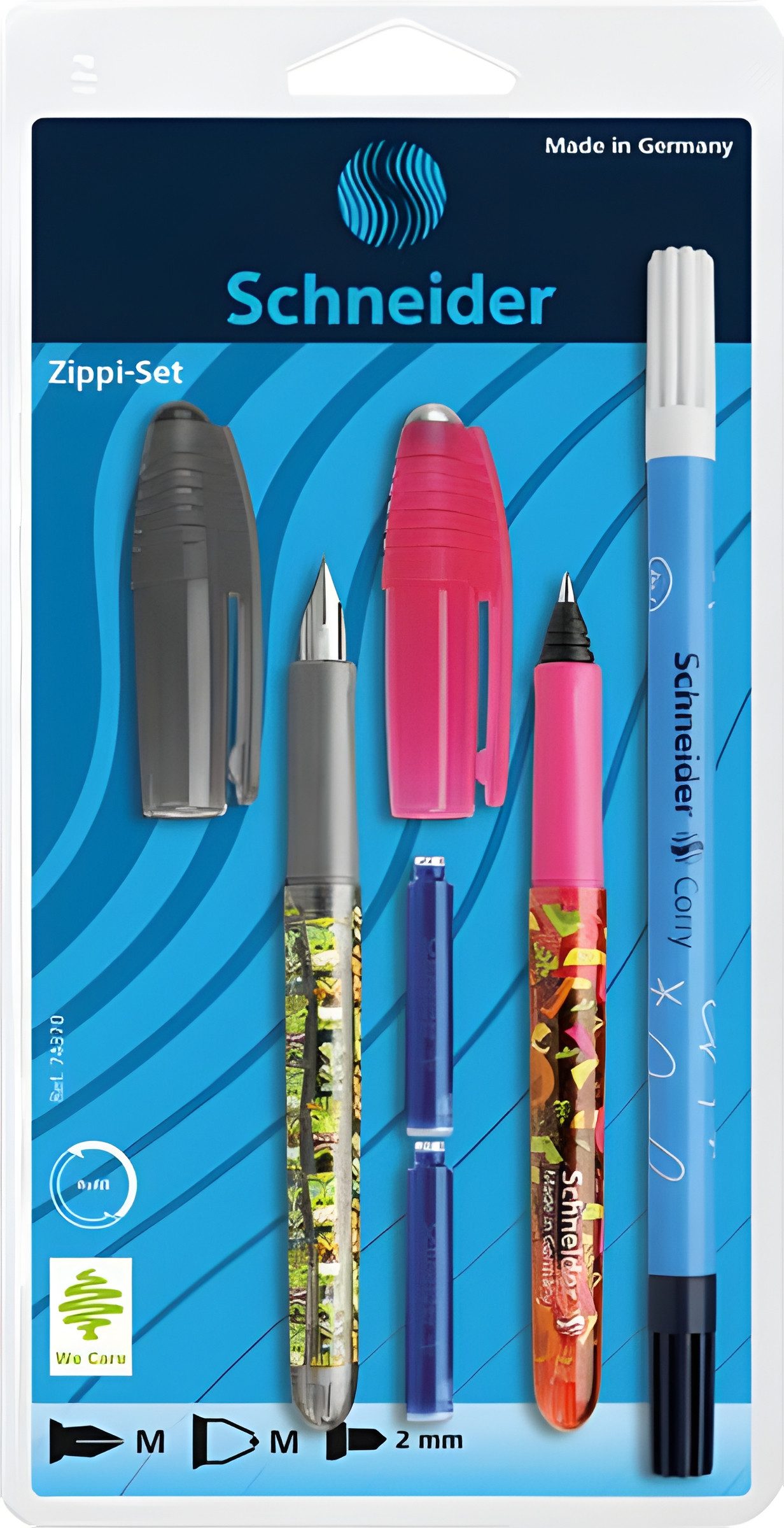 SCHNEIDER Füller Schneider Set Füller/Patronenroller Zippi Sichtpack sortiert