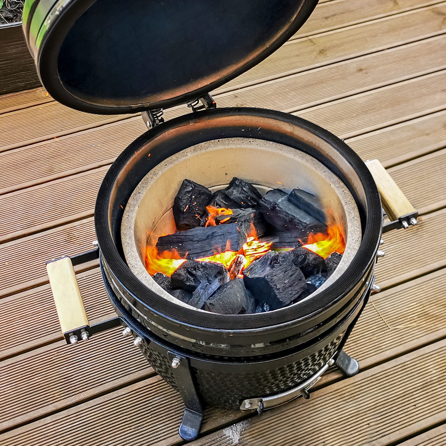 RedNeck Keramikgrill Kamado Pro 34cm Grillfläche BBQ High End Holzkohlegrill