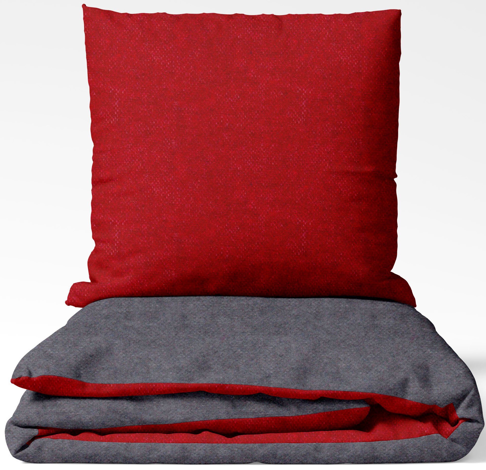 SETEX Wendebettwäsche Feinbiber, Biber, 2 teilig, mit Wendefunktion