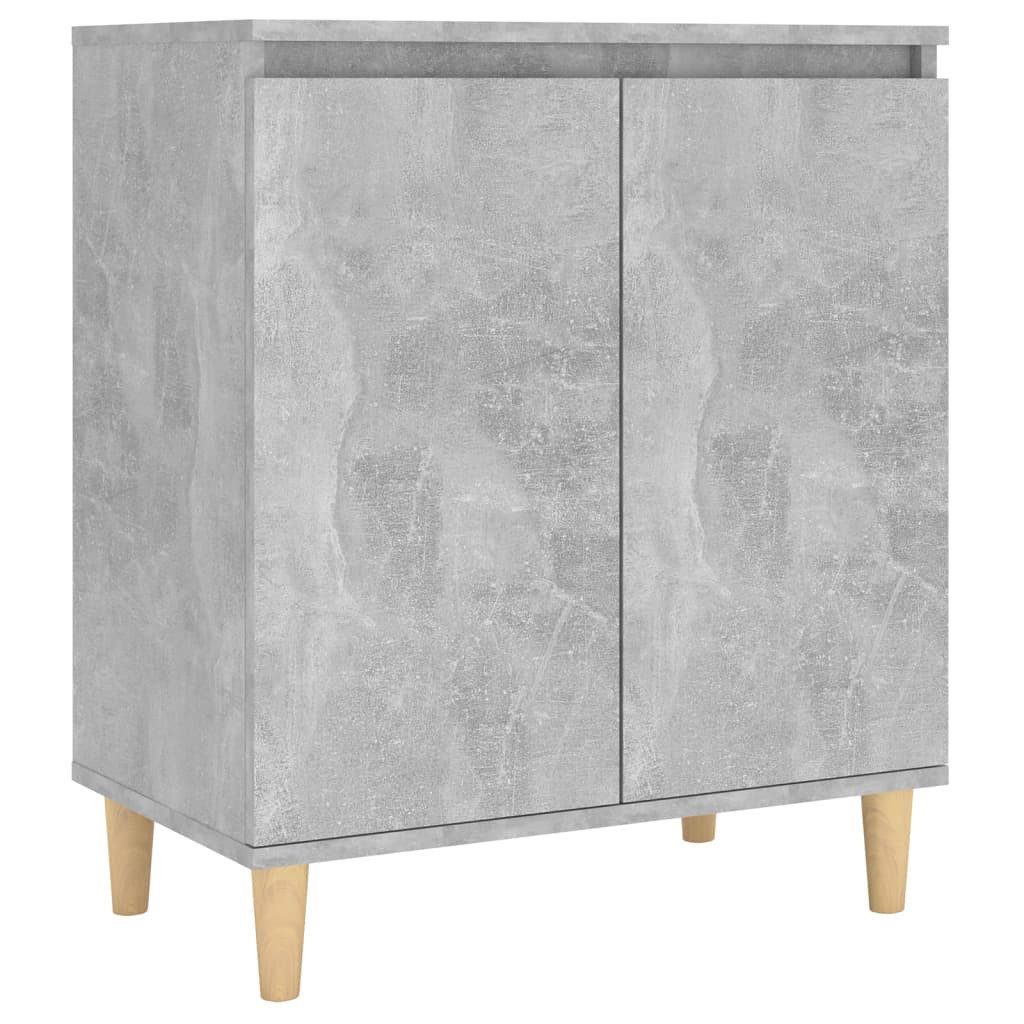 furnicato Sideboard Betongrau 60 x 35 x 70 cm mit Massivholz-Beinen (1 St)