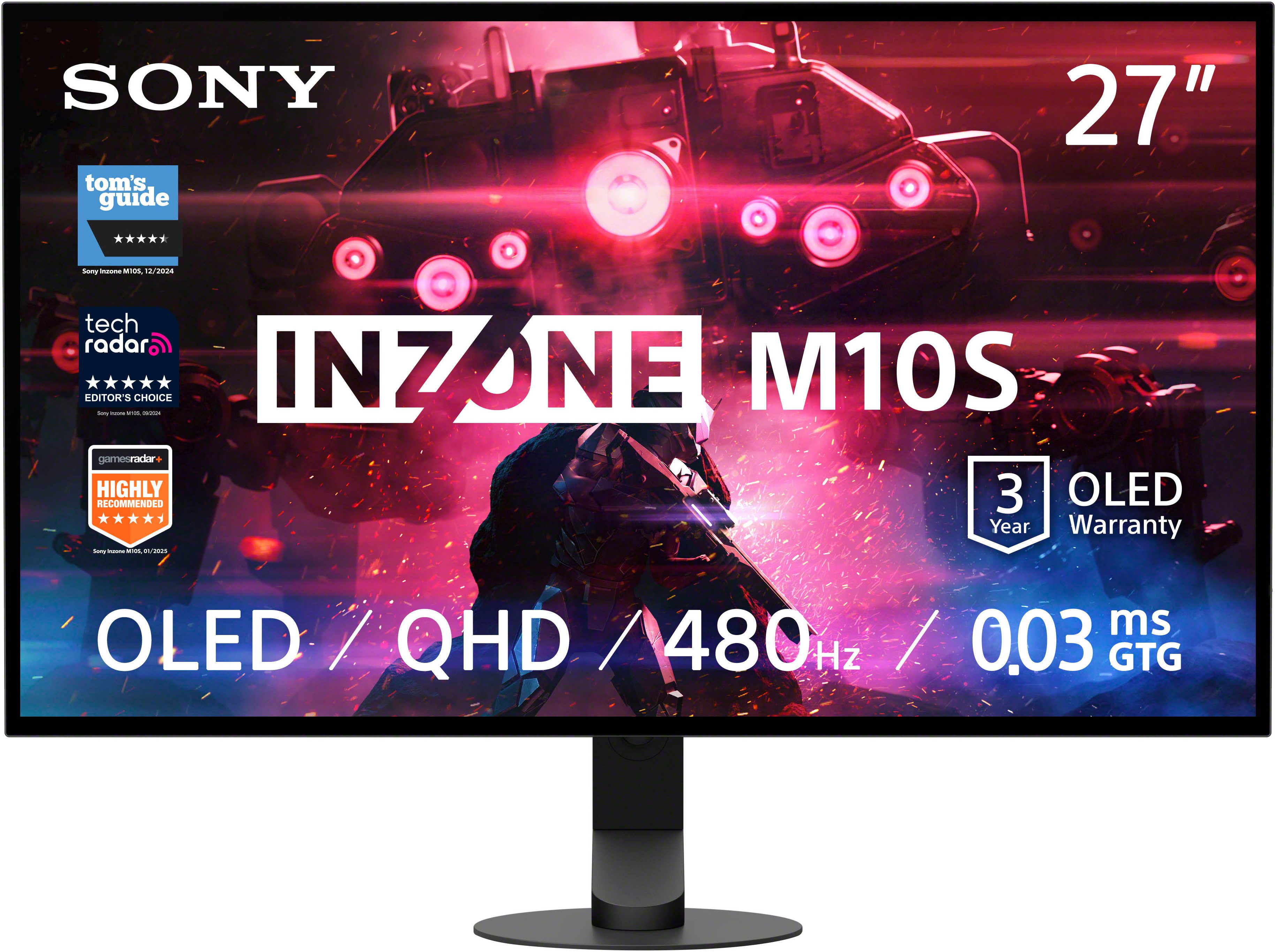 Sony SDM-27Q10S OLED-Monitor (67 cm/27 ", 2560 x 1440 px, QHD, 0,03 ms Reaktionszeit, 480 Hz, OLED)