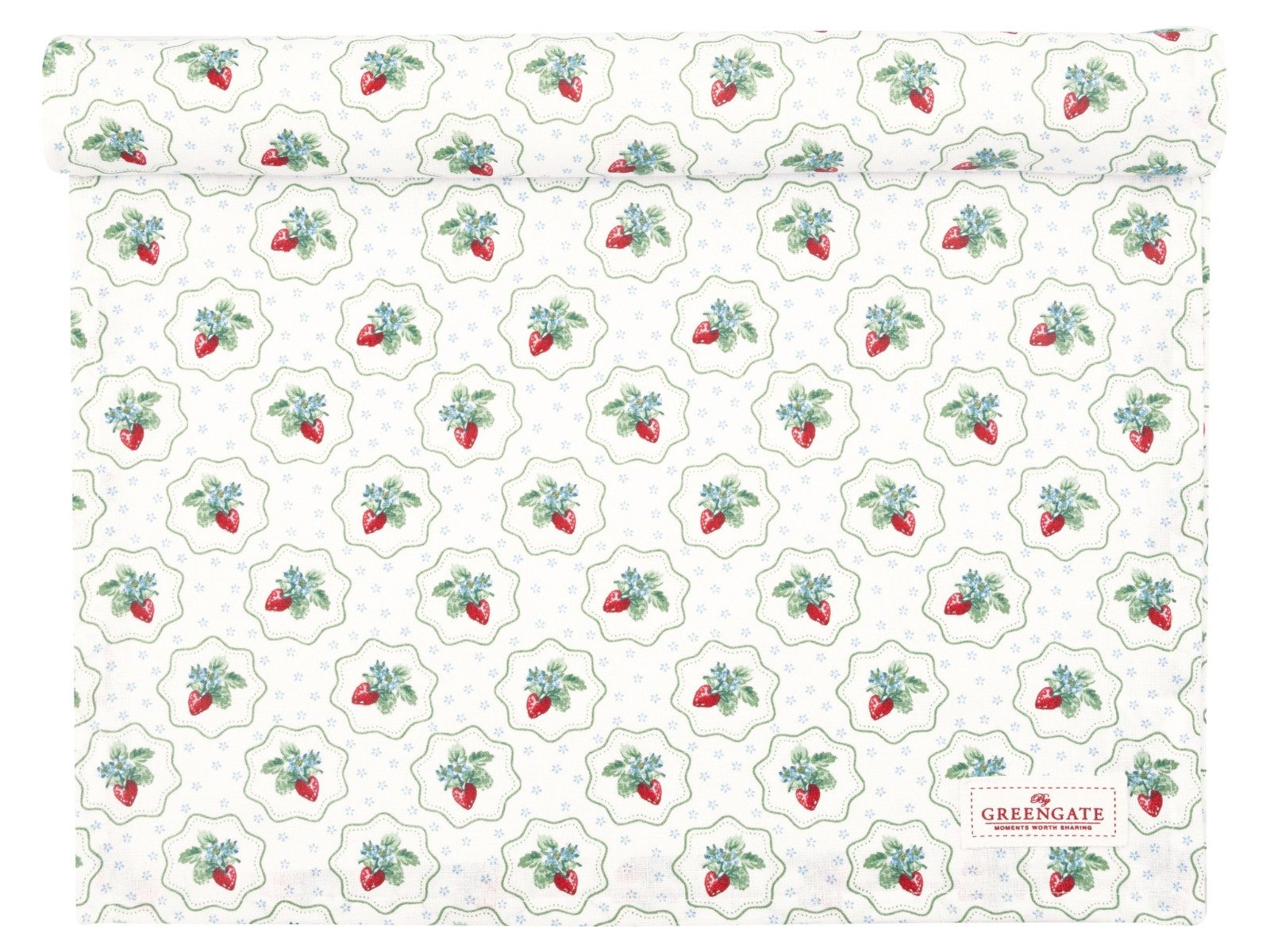 Greengate Tischläufer Berry Tischläufer petit white 140x45cm