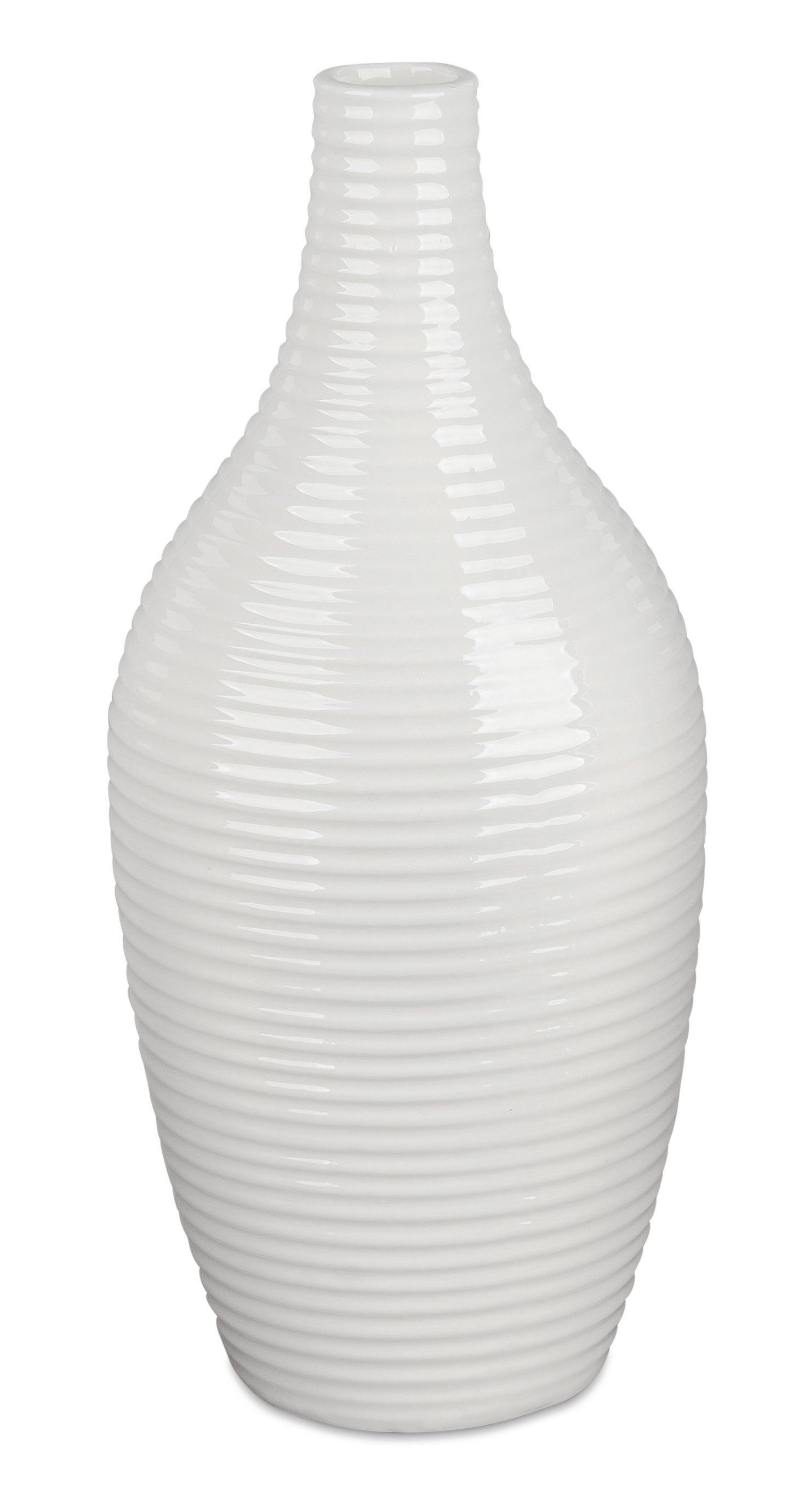 formano Dekovase Relief, Farbe: Weiß, Motiv: Rillen. Reduzierter Preis € 13,70. Unverbindliche Preisempfehlung € 24,90