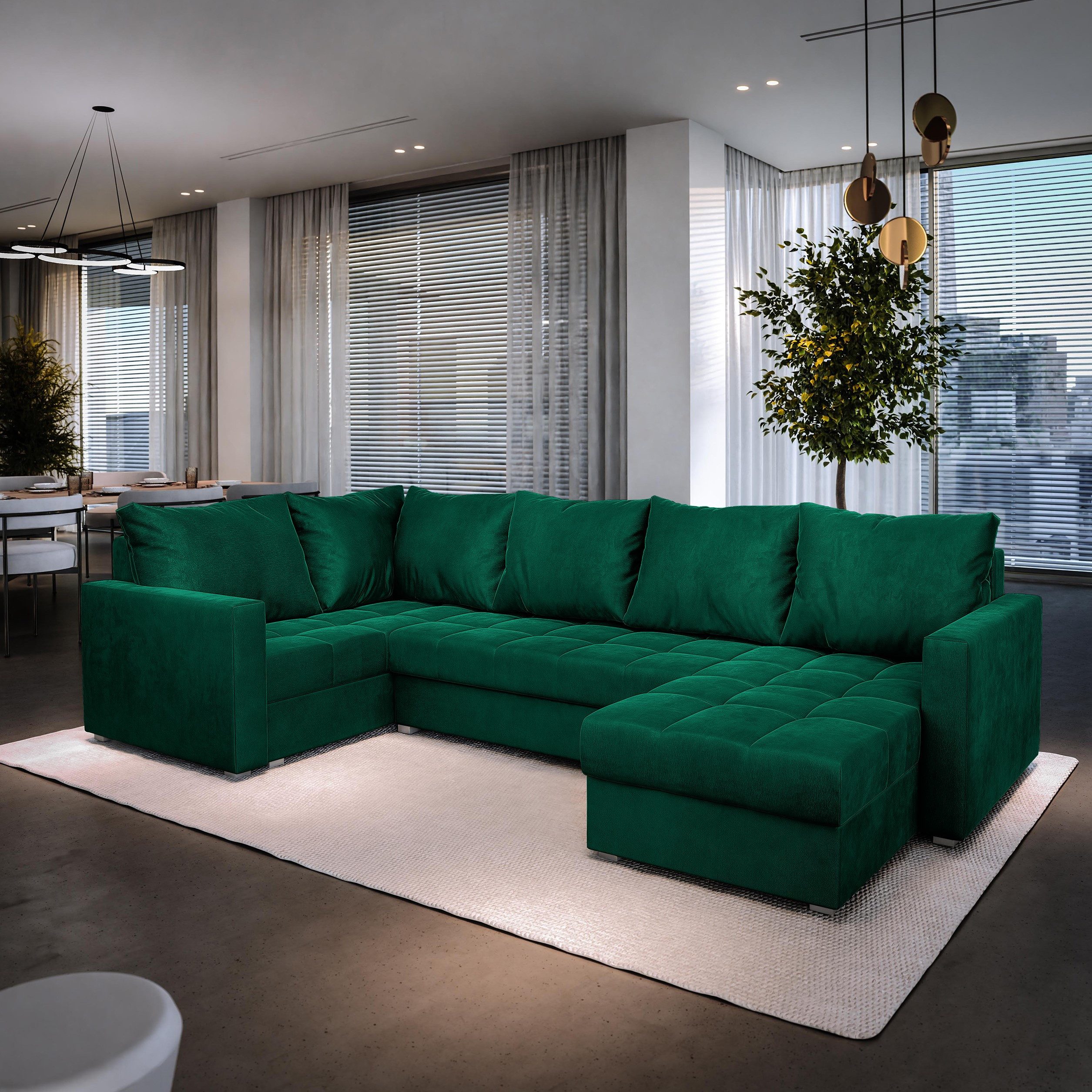 Masseno Ecksofa LORIVO mit Schlaffunktion U-Form, günstig online kaufen