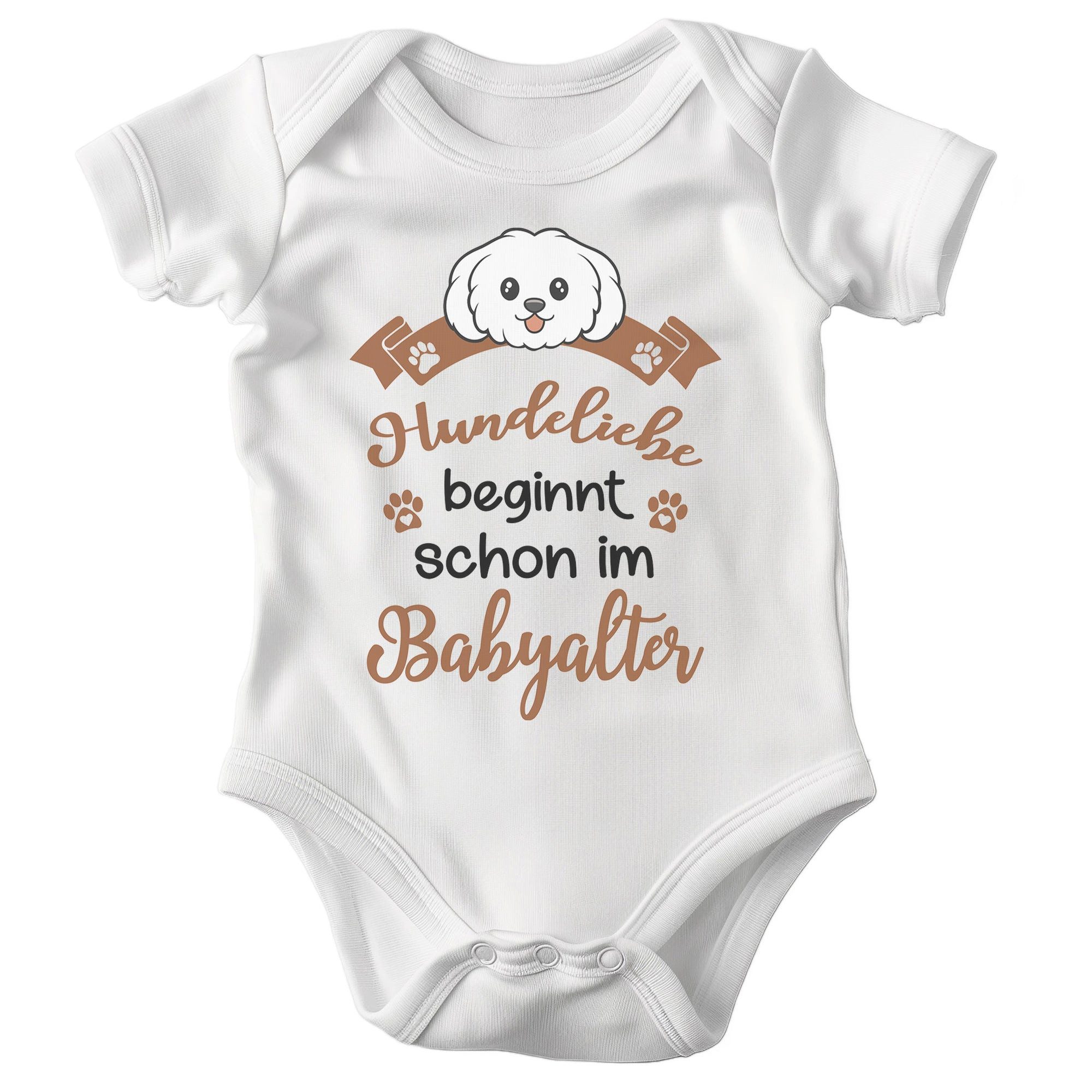 22Feels Kurzarmbody Bio Unisex Babybody Weiß Malteser Babysitter Geschenk 1. Geburtstag BIO-Baumwolle - In Deutschland Bedruckt - Niedlicher Print