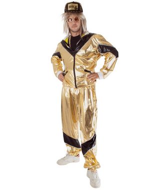 Funny Fashion Kostüm Metallic Trainingsanzug 'Simon' für Herren, Gold