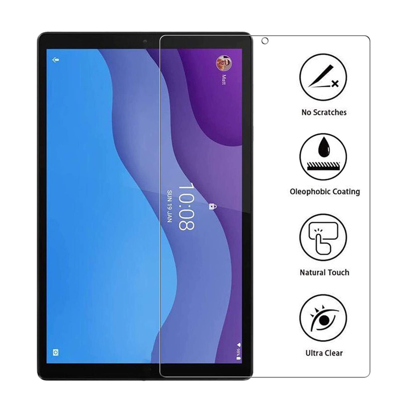 Lobwerk Tablet-Hülle 2in1 Set (Hülle + Glas) für Lenovo Tab M10 2nd 2020 TB-X306F TB-306X 1, Sturzdämpfung, Flexibel, Waschbar