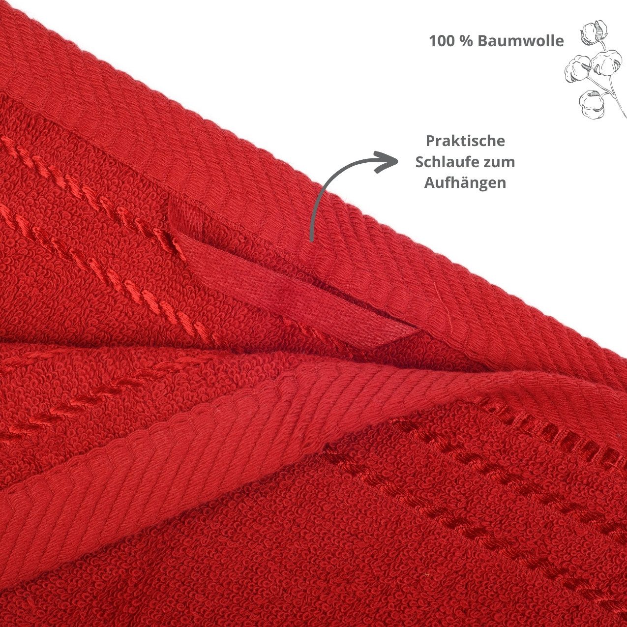 liebling Gästehandtuch Potsdam, 100% Baumwolle, mit praktischer Schlaufe zum Aufhängen, hochwertig, formstabil