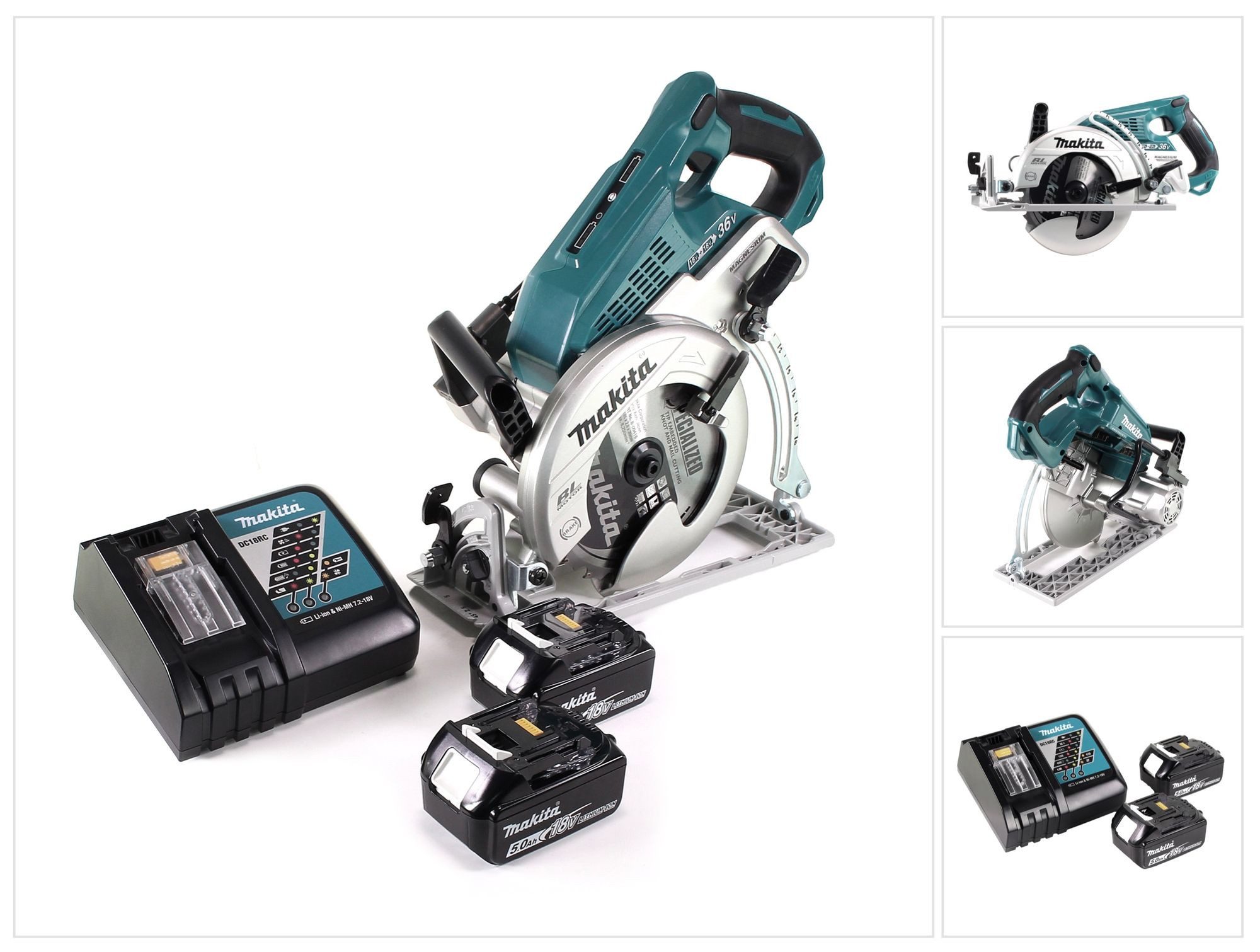 Kompakt-Handkreissäge DRS 780 RT Akku Handkreissäge 36V (2x18V) 185 mm Brushless + 2x Akk