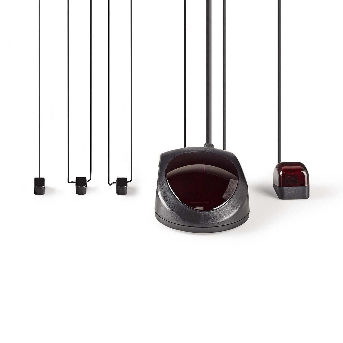 Nedis IREX100BK Universal-Fernbedienung (IR-Fernbedienung, 6.0 m Reichweite, für 3 Geräte, einfache Bedienung)