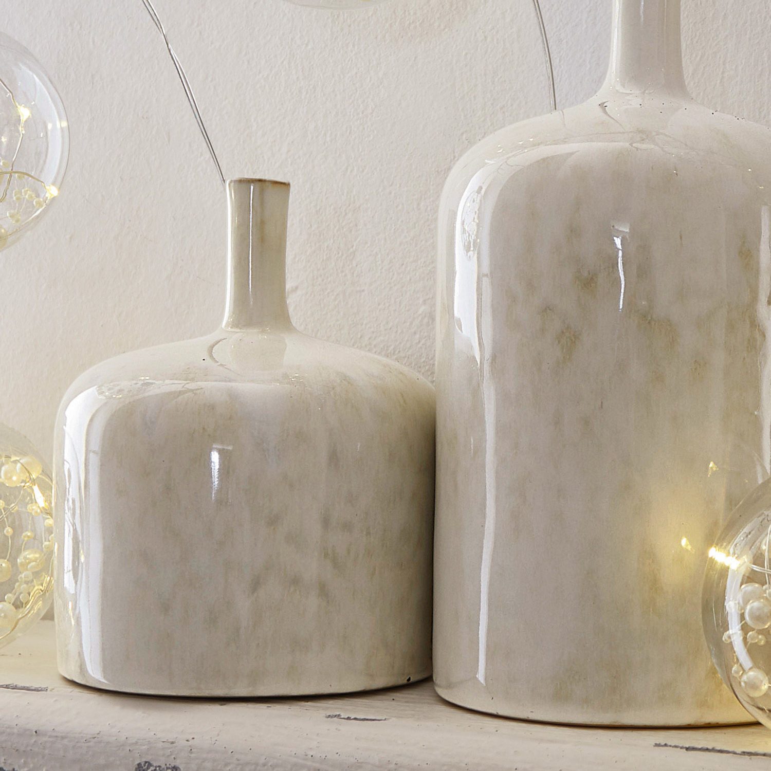 Mirabeau Tischvase Vase 2er Set Kurys creme, none – Bild 5 von 5