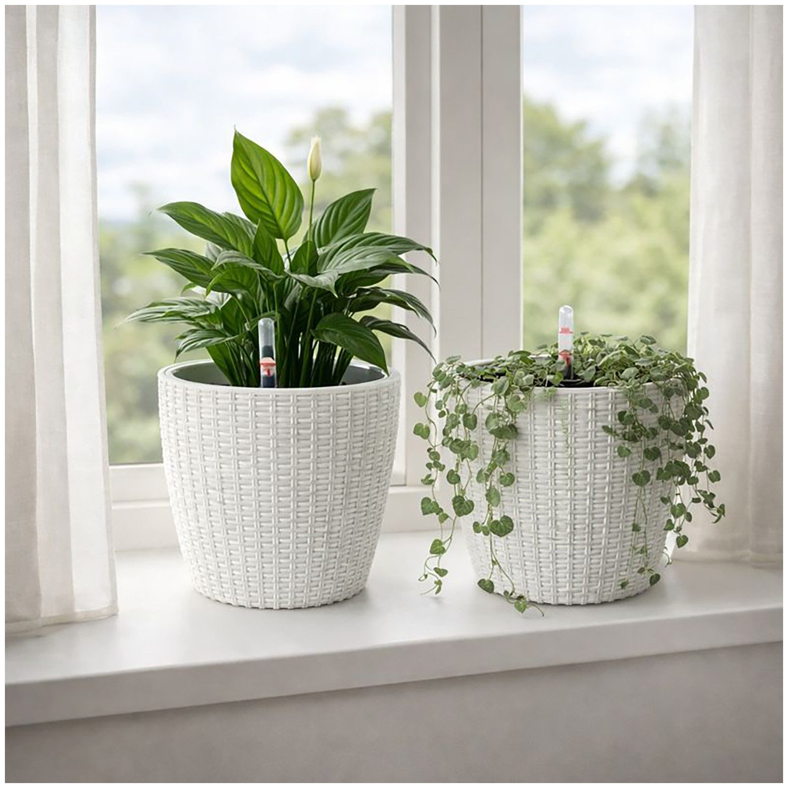 HTI-Living Blumentopf Blumentopf Hydro Ø 21cm 2er Set Nessa Weiß (Set, 2 St günstig online kaufen