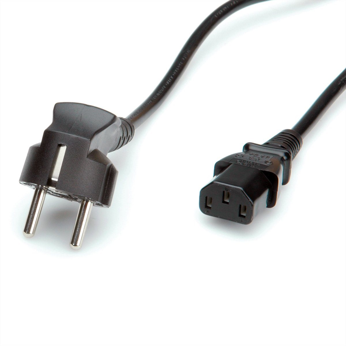 ROLINE Netzkabel, gerade IEC-Buchse Stromkabel, Schutzkontakt, CEE 7/7, Typ-E/F Männlich (Stecker), IEC320 C13, Kaltgeräte, 10A Weiblich (Buchse) (300.0 cm)