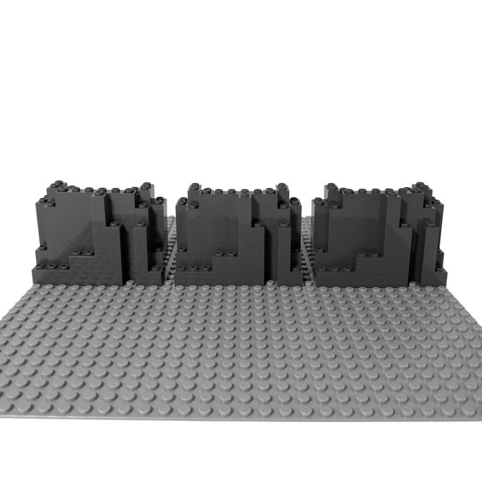 LEGO® Spielbausteine LEGO® 4x10x6 Felsplatte Dunkelgrau - 3 Stück - Rock Panel 6082 (Creativ-Set 3 St) Made in Europe