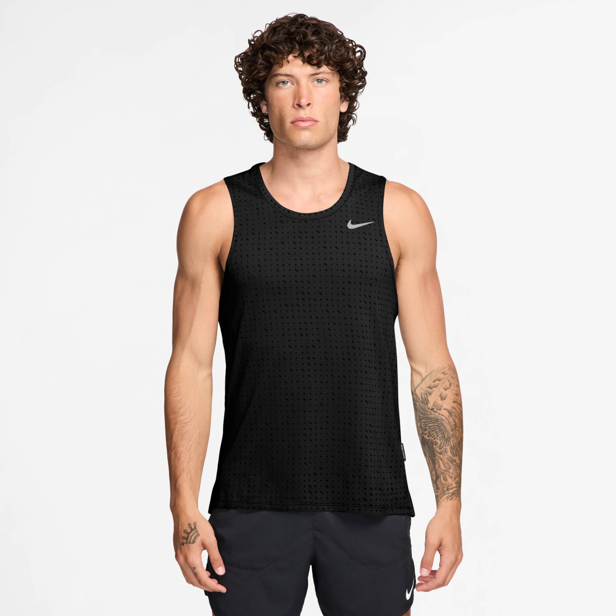 Nike Laufshirt M NK DF BREATHE MILER TANK ärmelloses Design, rundhalsausschnitt, atmungsaktives Material