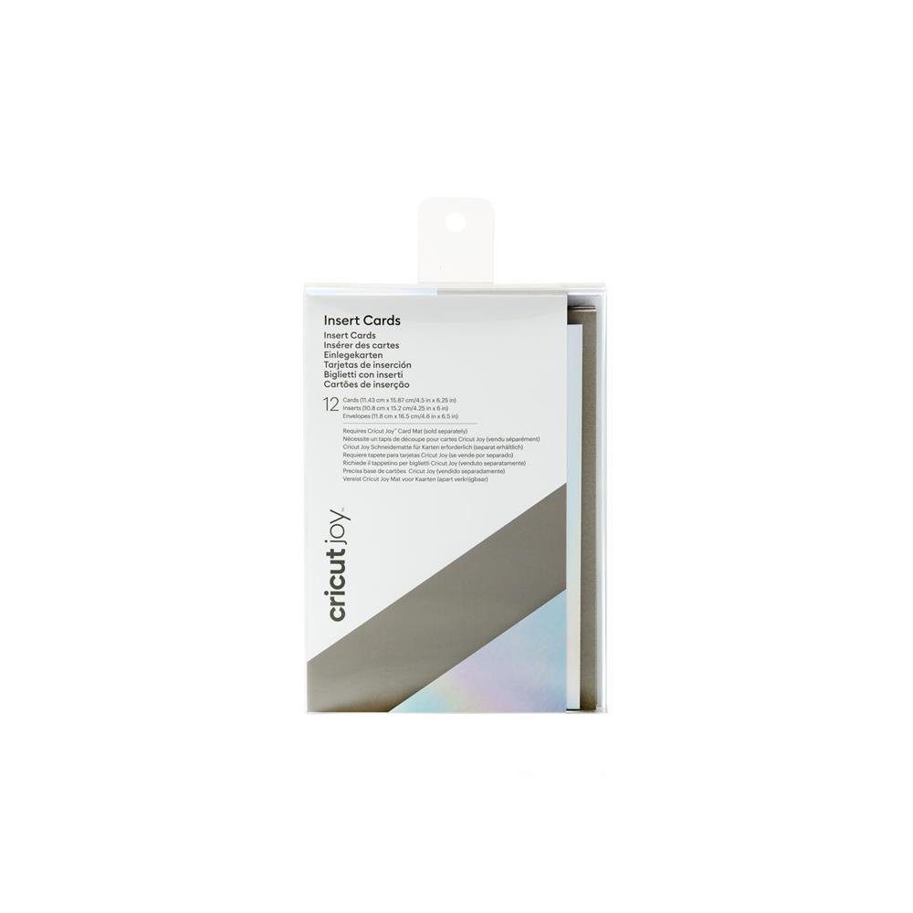 Cricut Grußkarten Einsteckkarten Grau Silber Holographic, 12 Karten, Bastelpapier, Bastelmaterial, basteln, gestalten, dekorieren, DIY Projekte, silberfarben