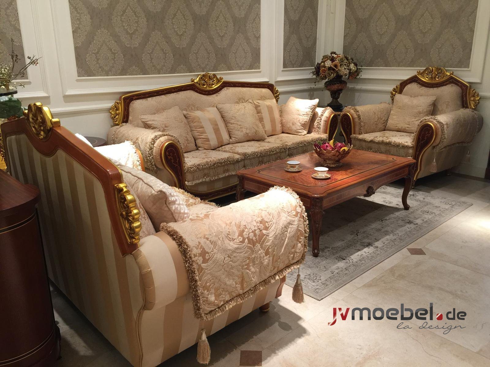JVmoebel Sofa Klassische Sofagarnitur 3+2+1 Barock Rokoko Antik Stil Sofa Couchen, Made in Europe