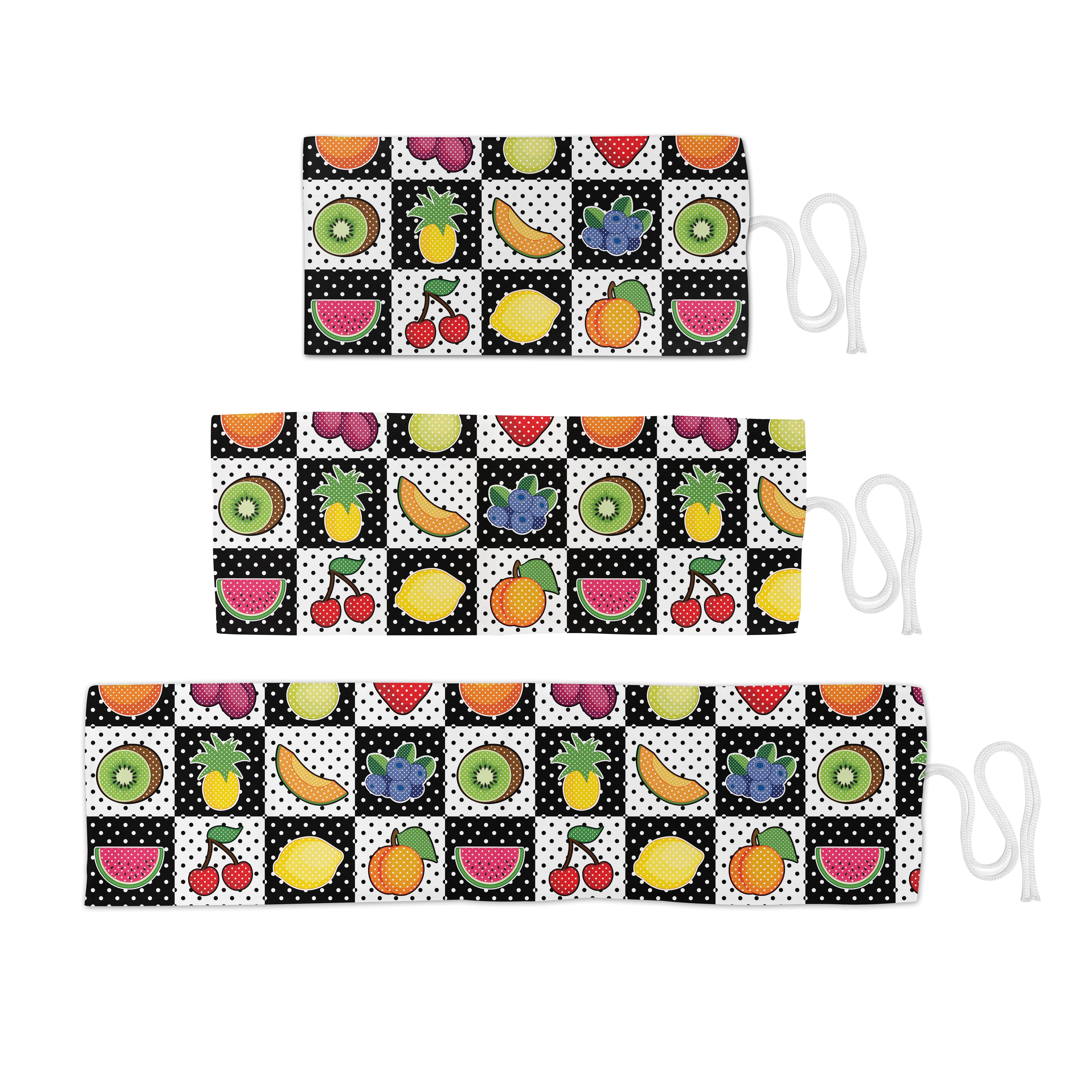 Abakuhaus Federmäppchen langlebig tragbar und weiß Küche Segeltuch Stiftablage Mehrfarbig Obst und Schwarz Organizer