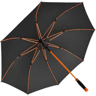 iX-brella Langregenschirm XXL Fiberglas Automatik - mit farbigem Gestell, die bunten Speichen bilden einen schönen Kontrast zu dem schwarzen Schirm