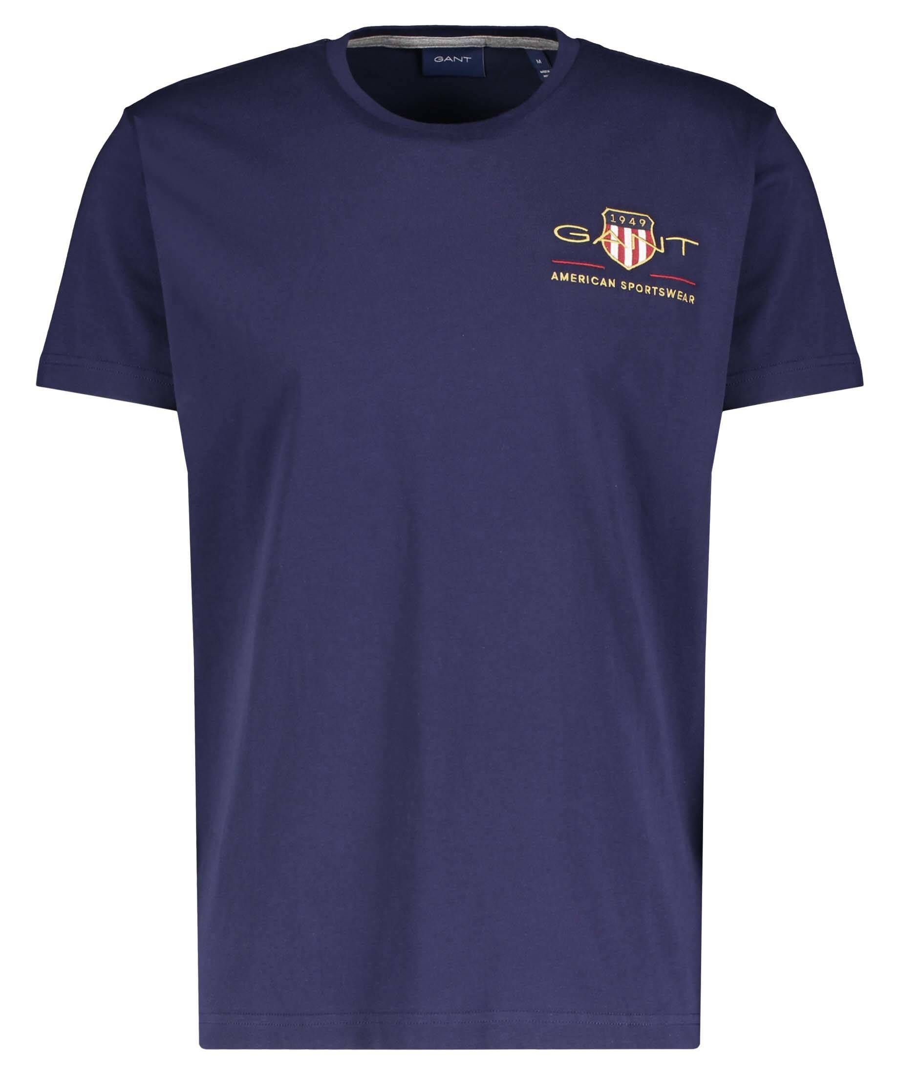 (52) T-Shirt (1-tlg) Gant Herren marine T-Shirt