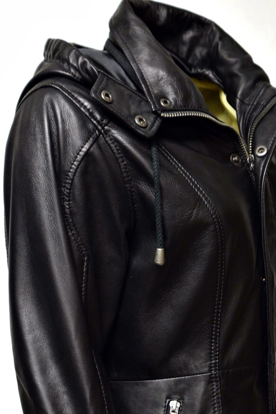 Zimmert Leather Lederjacke Pauline (1-St) Parka, Lammnappa, weich, Kapuze, Schwarz, Braun, Rot, Cognac – Bild 5 von 5
