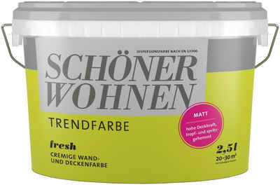 SCHÖNER WOHNEN-Kollektion Wand- und Deckenfarbe »Trendfarbe«, 2,5 Liter, Fresh, hochdeckende Wandfarbe - für Allergiker geeignet