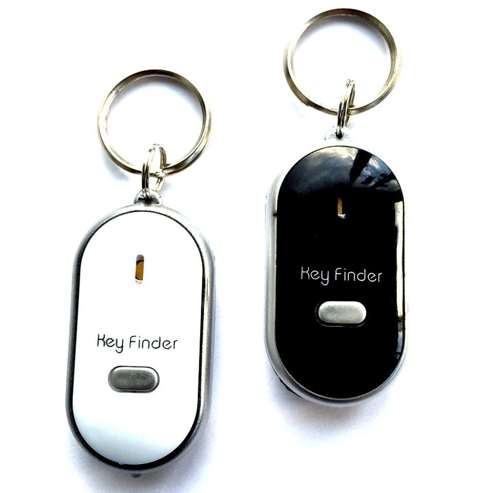 HAC24 Schlüsselanhänger Schlüsselfinder Schlüsselsucher Key Finder Schlüsselanhänger (Set, 2-tlg), Inkl. LED-Licht