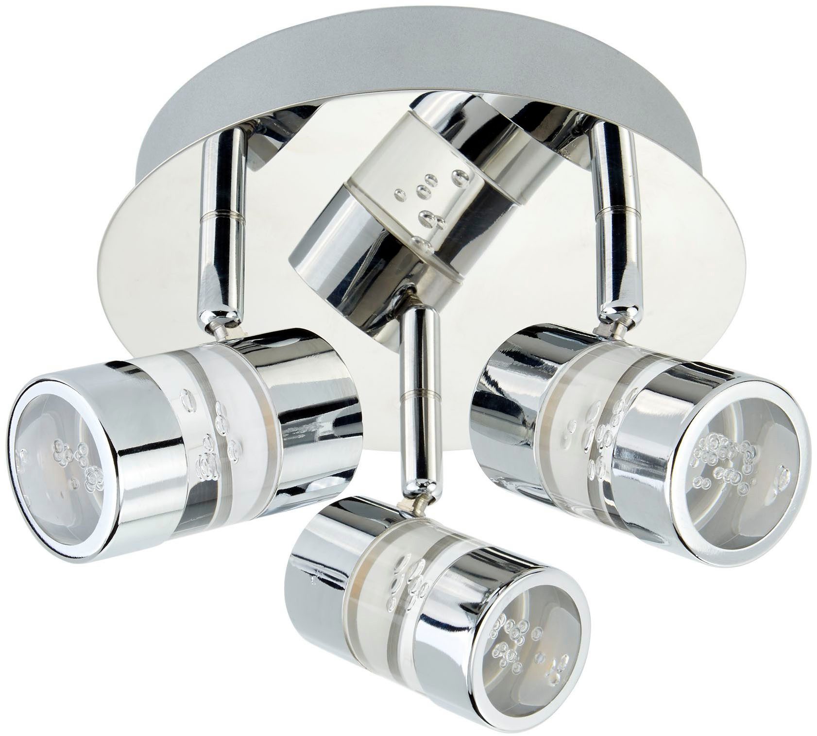 Searchlight Deckenstrahler Bubbles 3Lt Strahler - Chrommetall & Acryl, LED fest integriert