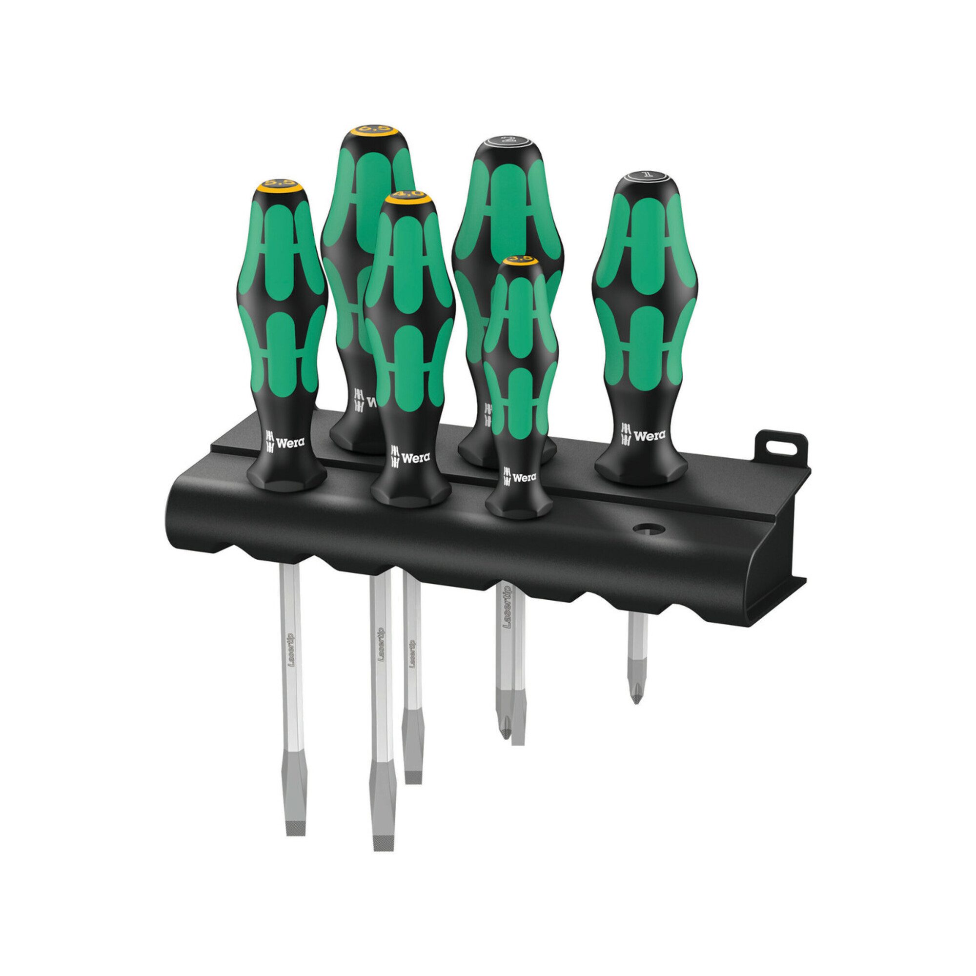 Wera Schraubendreher Wera 334/355 SK/6 Schraubendrehersatz Kraftform Plus Lasertip + Rack