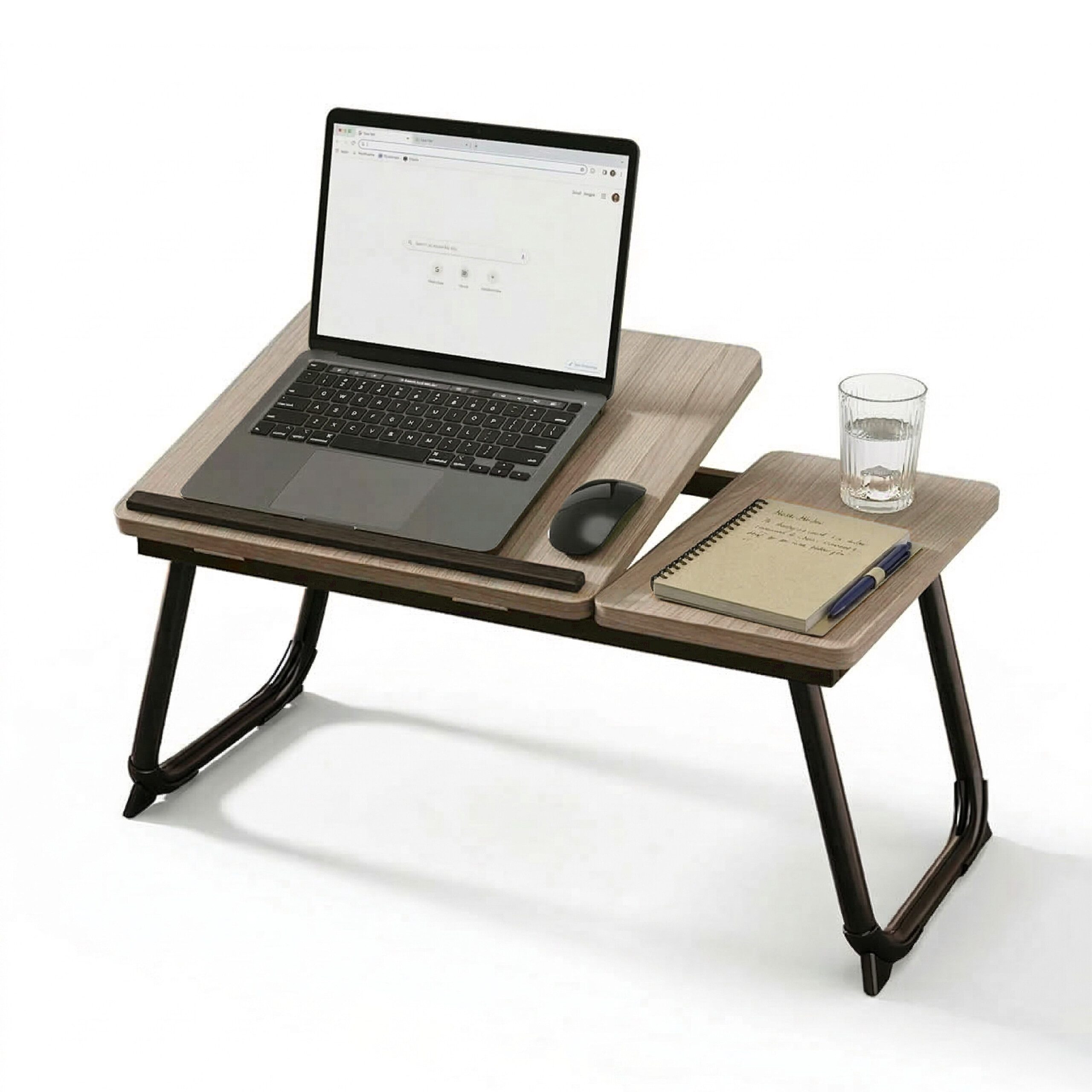 relaxdays Laptoptisch Höhenverstellbarer Laptoptisch, Holzoptik-Schwarz