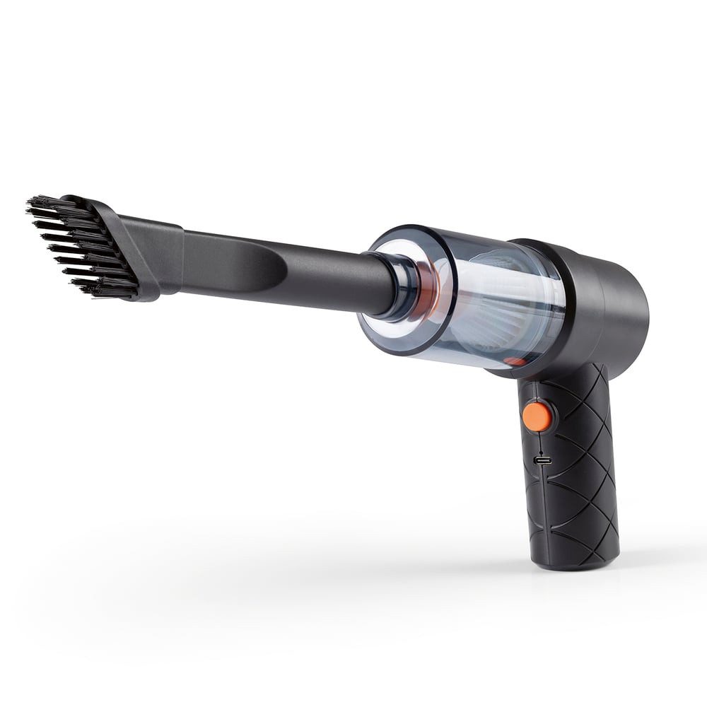 CLEANmaxx Akku-Hand-und Stielstaubsauger Akku-Handstaubsauger Set 6-tlg.7,4V, 48 W, beutellos, schwarz/orange inkl. USB-Kabel