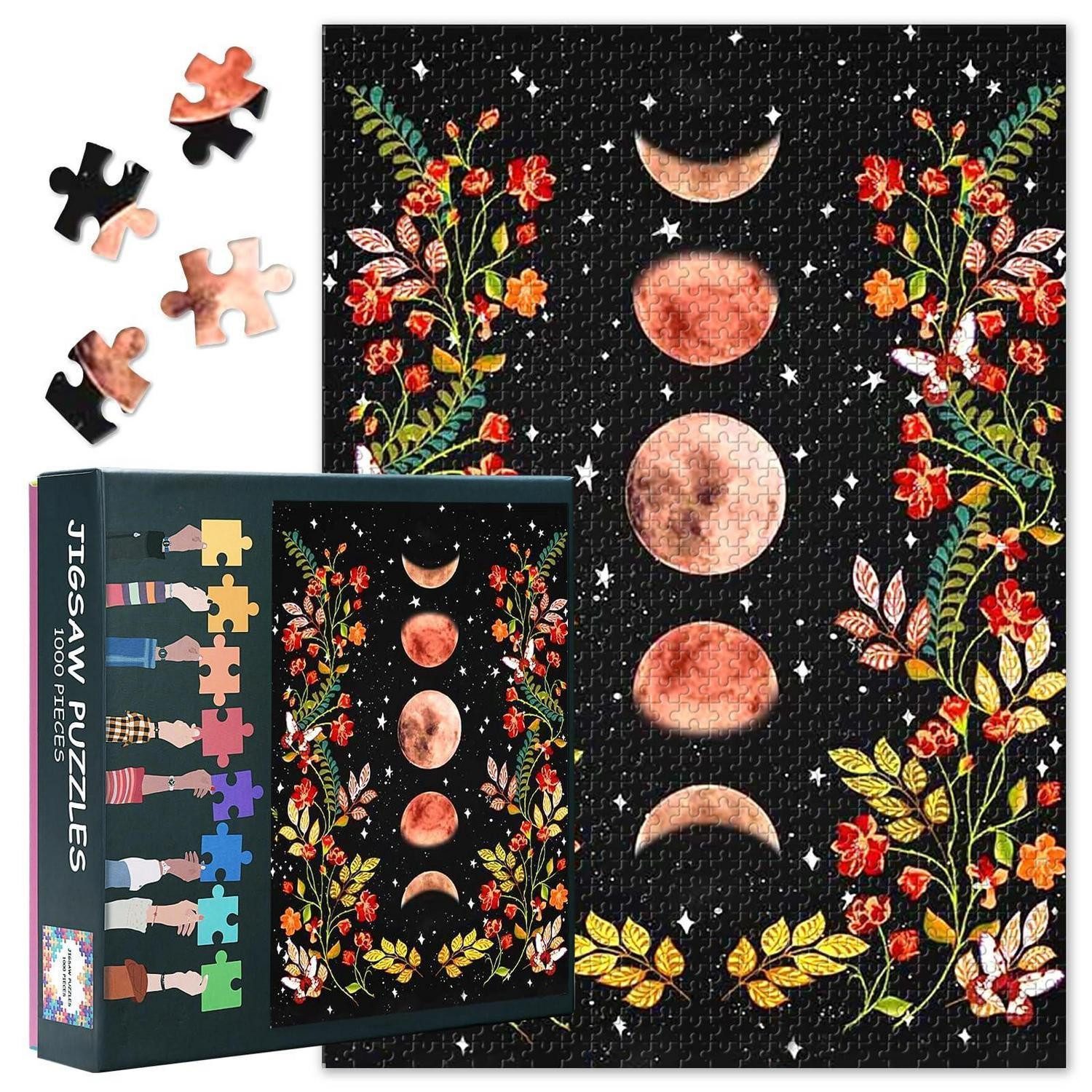 LuxusKollektion Puzzle Puzzle 1000 Teile Mond Garten Ranken Blumen, Puzzleteile