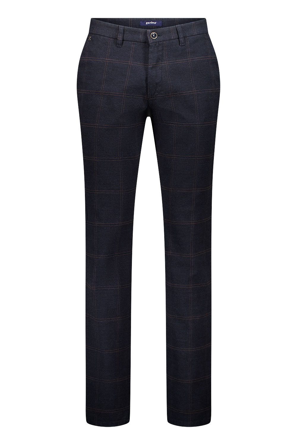 Atelier GARDEUR Straight-Jeans BONO-421601-1069, Modern Fit, blau, dunkelmarine kariert Komfort-Stretch mit Woll-Optik und feiner Karo-Struktur