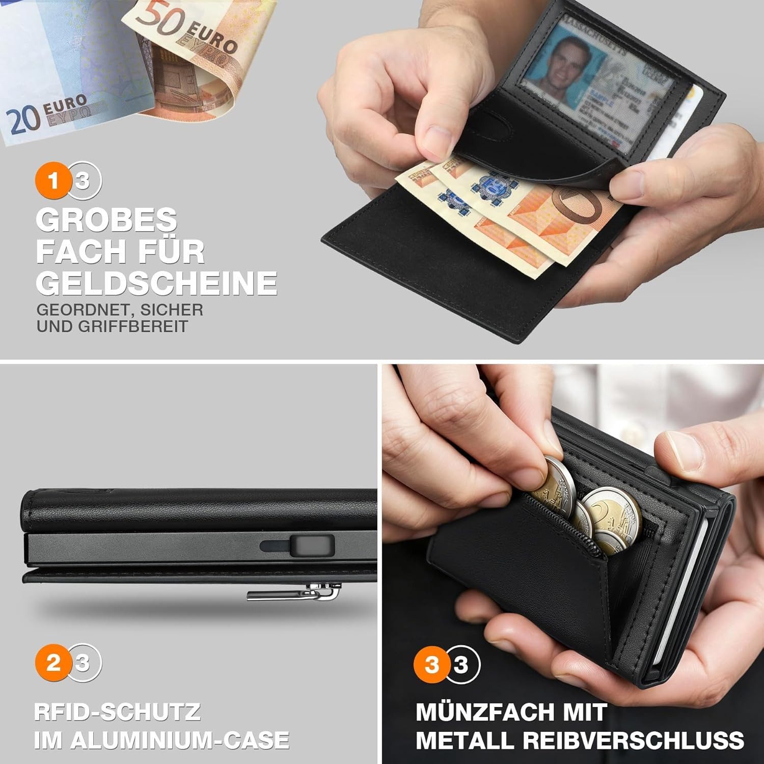 TEEHON Geldbörse Geldbeutel Herren - Portmonee Herren mit Münzfach (Smart W günstig online kaufen