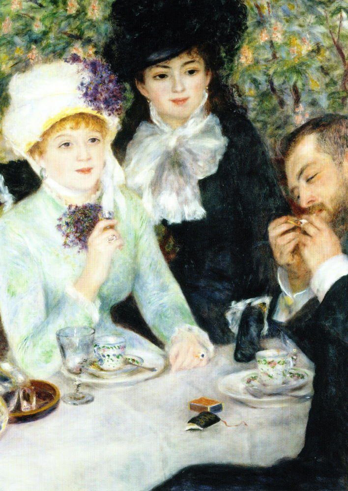 Postkarte Kunstkarte Pierre Auguste dem Mittagessen" "Nach Renoir