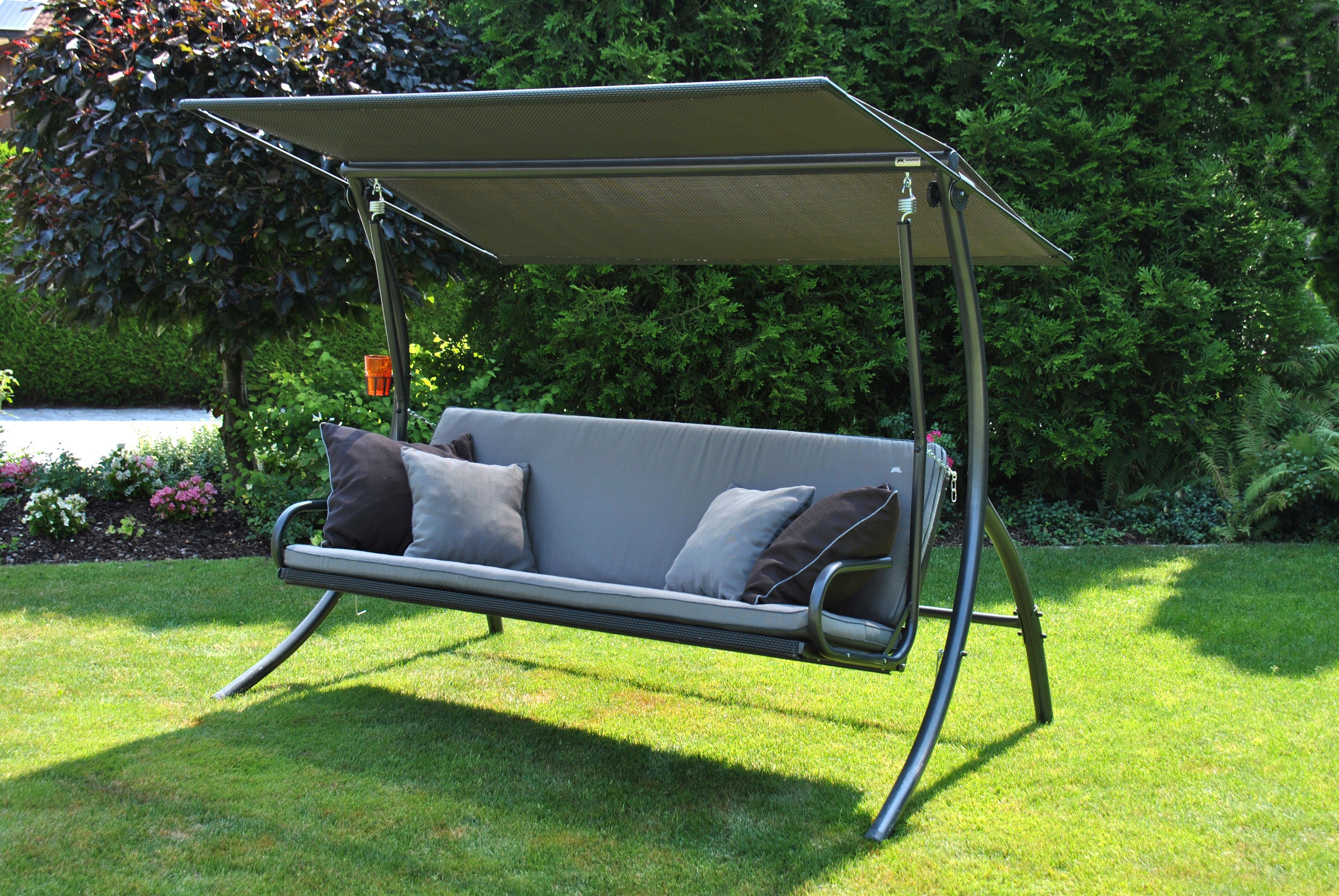 Angerer Freizeitmöbel Hollywoodschaukel Elegance Style, 3-Sitzer, Bettfunktion, inkl. Auflagen und Zierkissen