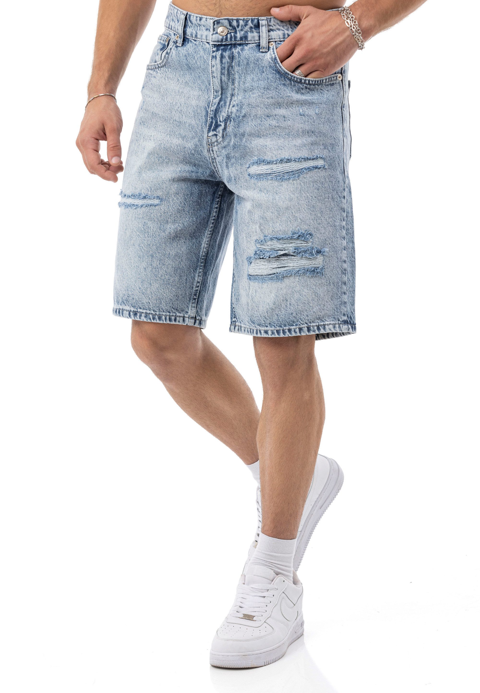 RedBridge Jeansshorts by Spruce – Kurze Hose mit Destroy-Details – 5-Pocket, Regular Fit