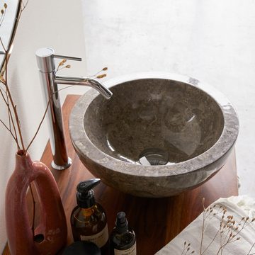 Tikamoon Waschbecken Bahya Waschbecken aus Marmor grey