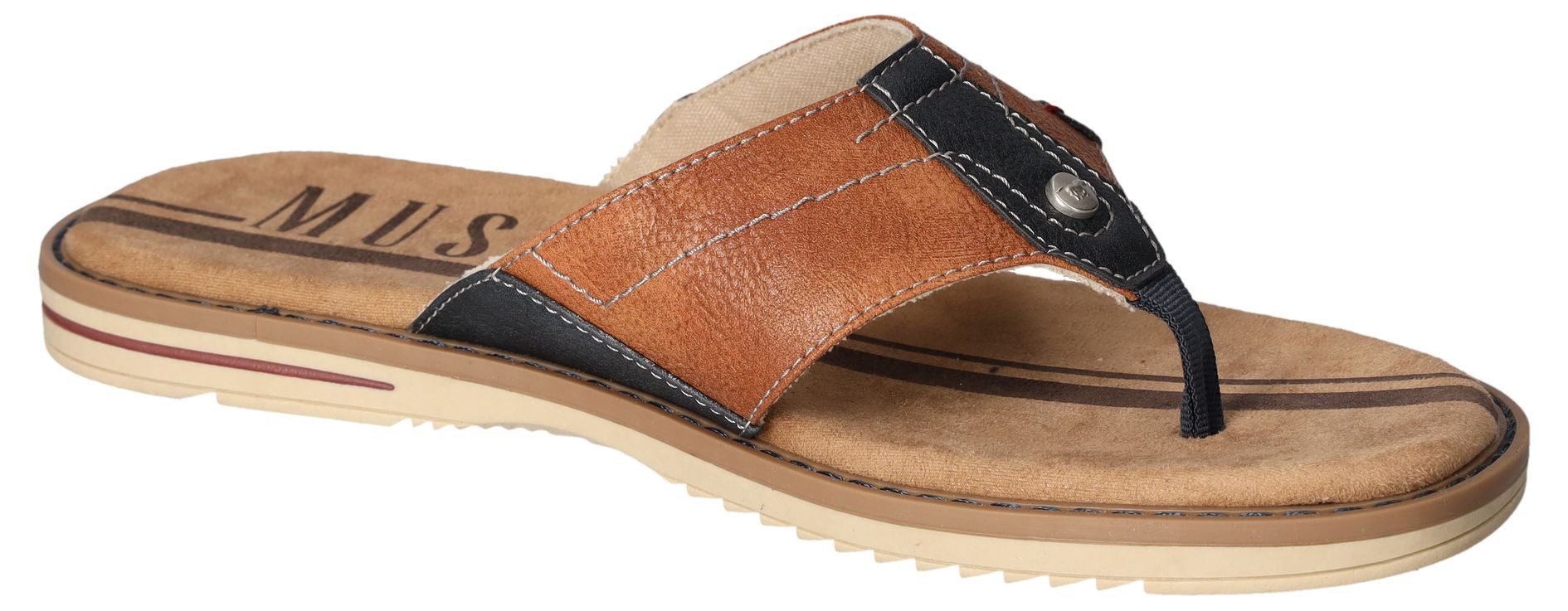 Mustang Shoes Zehentrenner, Sommerschuh, Schlappen, Poolslides, Badeschuh, stylische Farbkombi