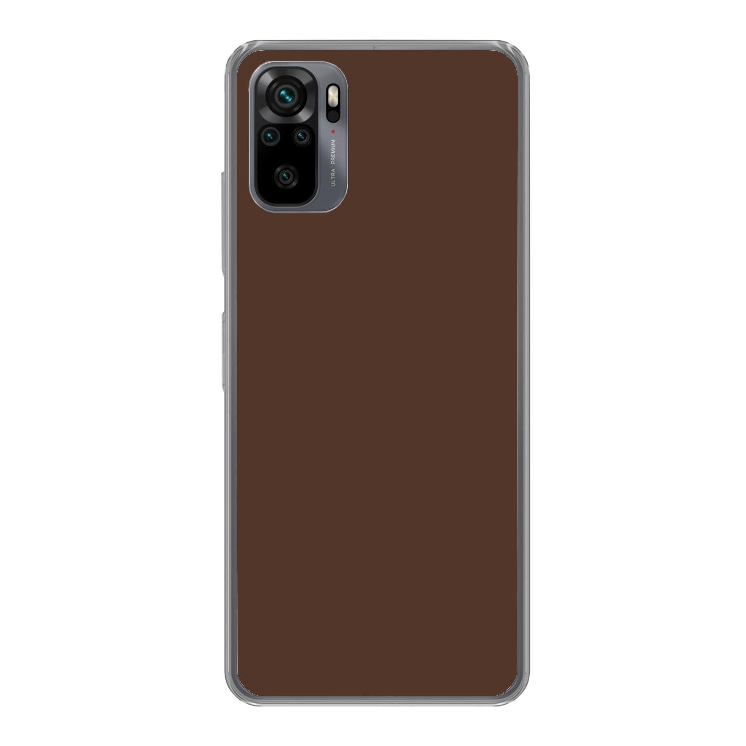 MuchoWow Handyhülle für Xiaomi Redmi Note 10 Pro Braun - Dunkel - Farben, Phone Case, Silikon, Schutzhülle Dünn