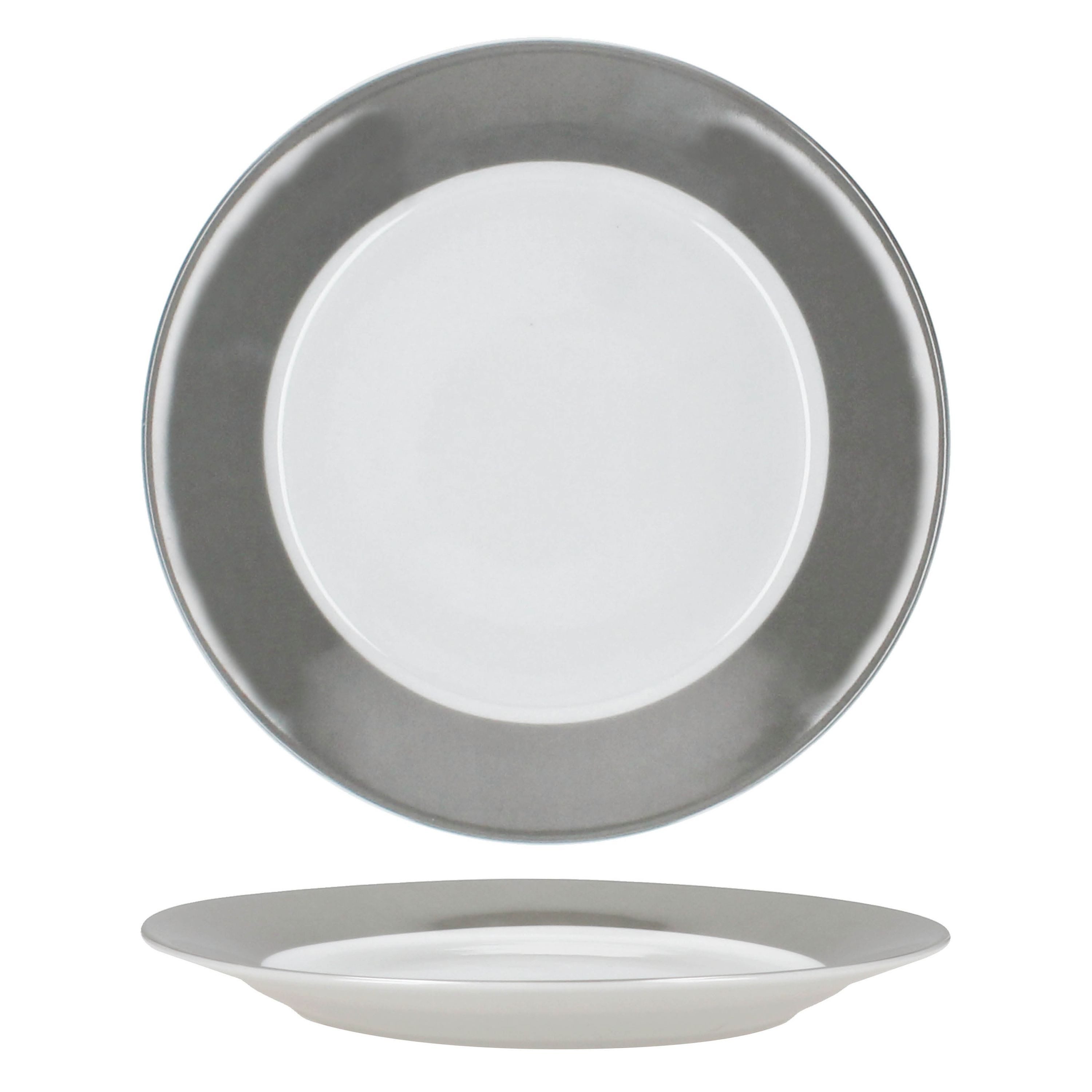 MamboCat Frühstücks-Geschirrset 12tlg Frühstücksset Variant Grau Porzellan 6 Personen Teller klein, Porzellan – Bild 4 von 5
