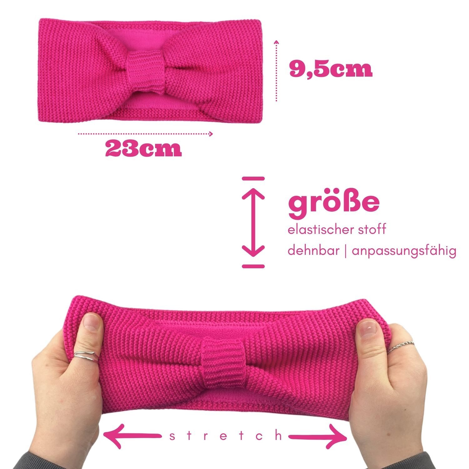 Frentree Stirnband Damen mit Schleife, gefüttert mit Fleece Innenfutter Haarband, Ohrenwärmer für Mädchen