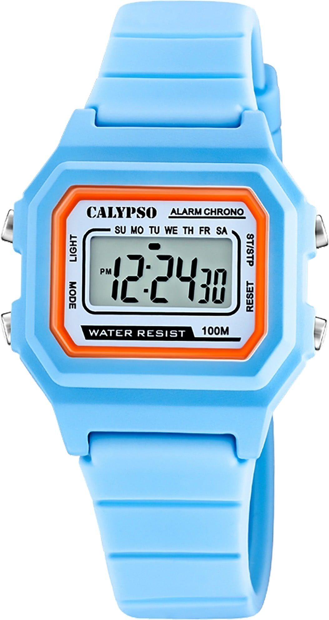 CALYPSO WATCHES Digitaluhr Calypso Unisex Uhr Digital Sport K5802/2, Damen,  Herrenuhr eckig, mittel (ca. 33mm) Kunststoffband, Sport-Style