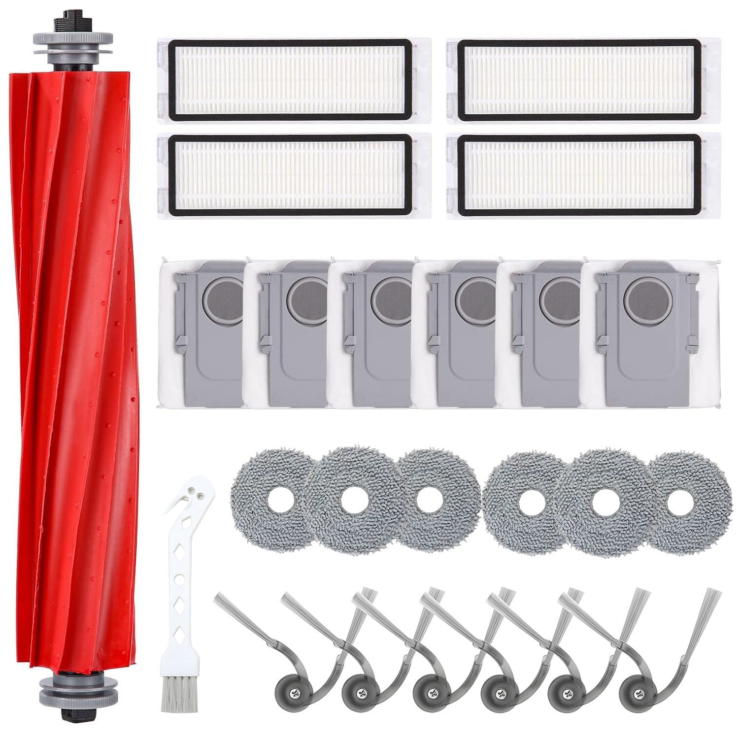 SURFOU Staubsaugerdüsen-Set 24 Stück Zubehör für Roborock QV 35A / QV 35S/Qrevo S Pro, (QR598 Saugroboter)