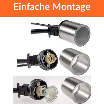 LEDANDO LED Einbaustrahler LEDANDO Edelstahl Erdspieß inklusive 5W LED GU10 Leuchtmittel warmweiß