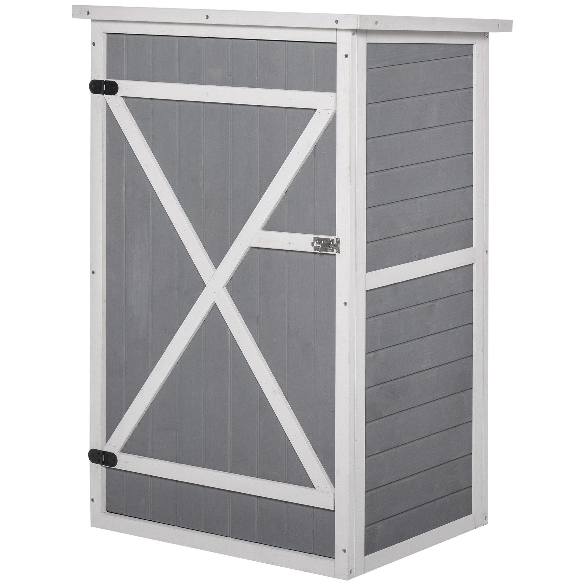 CHICFURN Geräteschrank 75x56x115 cm aus Holz, abschließbar, mit Regalböden (Packung, 1-St., Geräteschuppen & Lagerschuppen für Gartenutensilien) Kompakte Aufbewahrung für kleine Gärten & Terrassen
