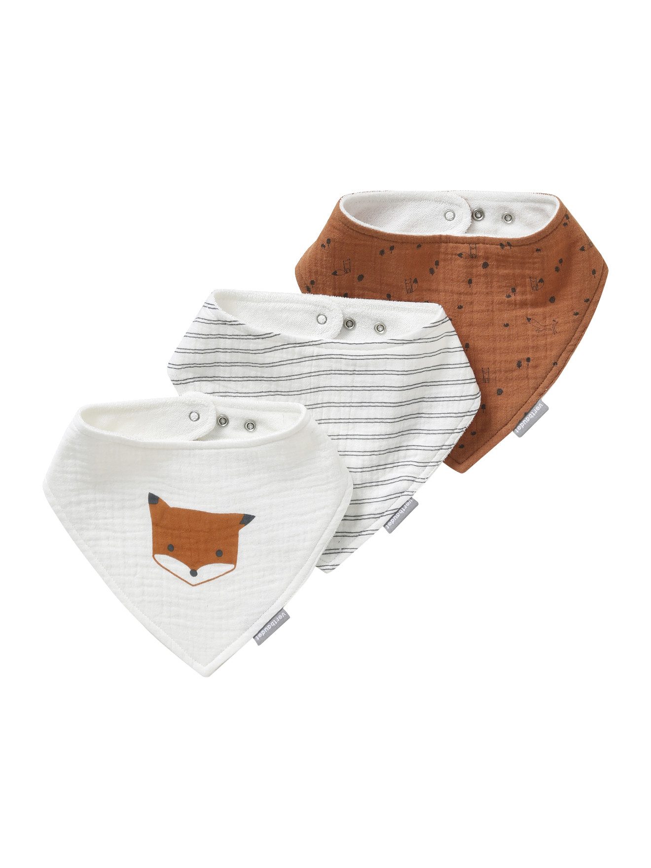 vertbaudet Lätzchen Baby Halstücher, Baumwoll-Musselin, aus Frottee/Musselin, 3er-Pack