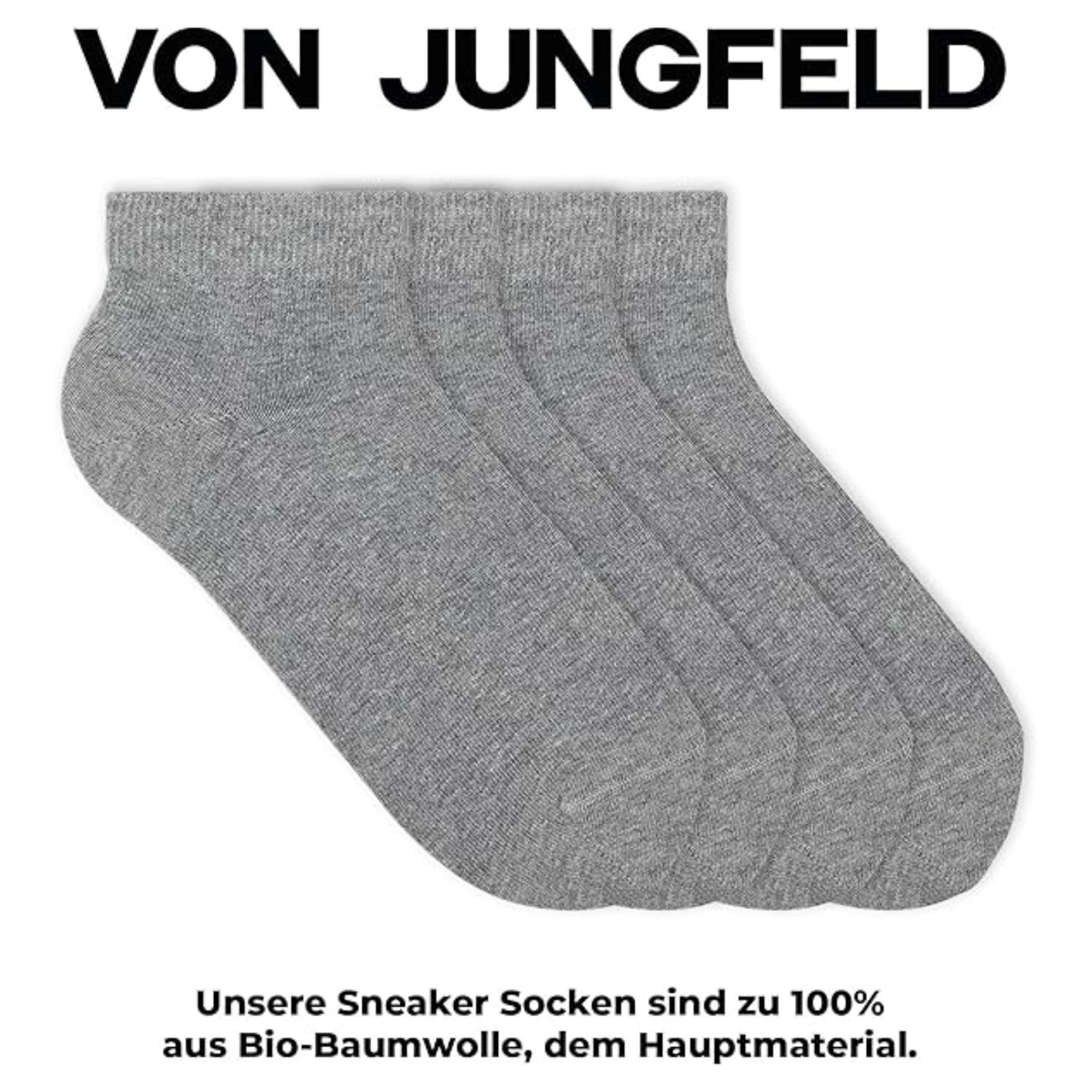 von Jungfeld Sneakersocken Essentials Set Bio-Baumwolle Unisex (4-Paar, 4 Paar)