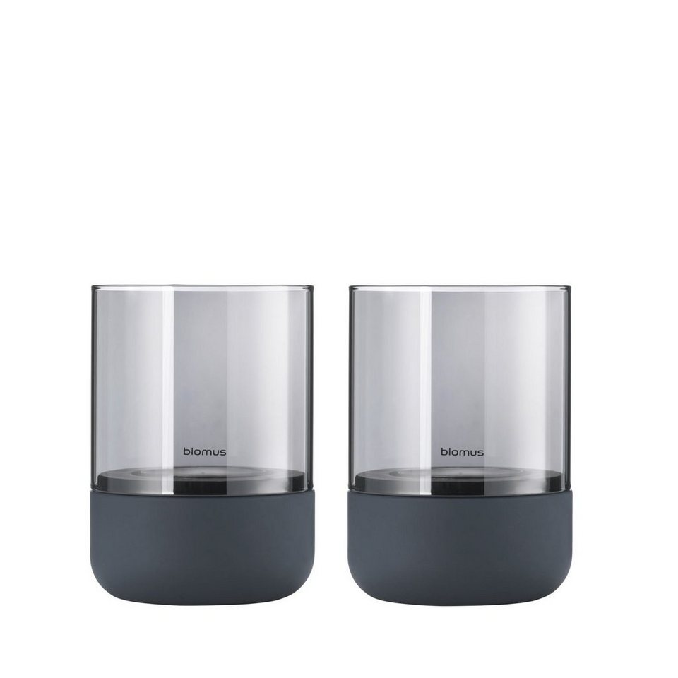 auch Steel Gray Glas Variante in XS erhältlich blomus transparentem Smoke, einer mit aus Calma Teelichthalter