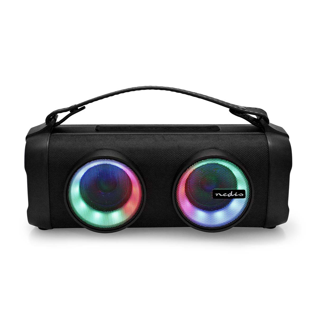Nedis Bluetooth Party Boombox RGB Musikbox Partylicht 2x12W Mikrofon 1500mAh Boombox (Bluetooth, tragbar, Partylicht)